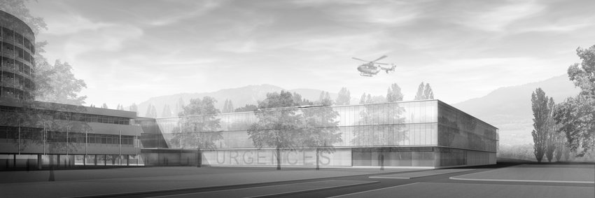 Extension de l'hôpital de Sion 2ème prix avec Bräker architectes